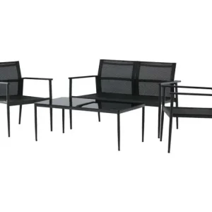 Break loungeset 4 delen zwart.