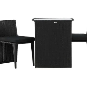 Savanna loungemeubel setjes 3 delen zwart.