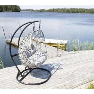 Viga hangende tuinstoel zwartgrijs.