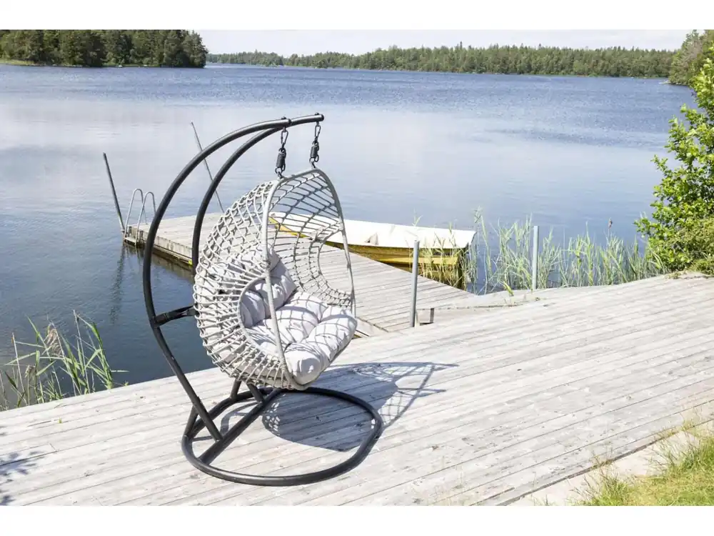 Viga hangende tuinstoel zwartgrijs.