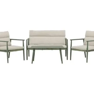 Mazzaro lounge set 1 bank, 2 stoelen, 1 salontafel groen.