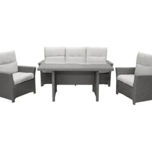 Brentwood tuinmeubelset 4 delen grijs.