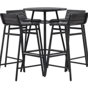 Mexico loungeset 5 delen zwart.