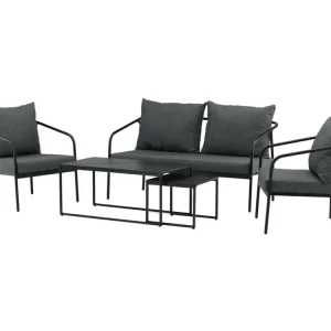 Sopot loungeset 4 delen zwart.