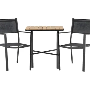 Holmbeck tuinmeubelset tafel, 2 stoelen?naturel,zwart.