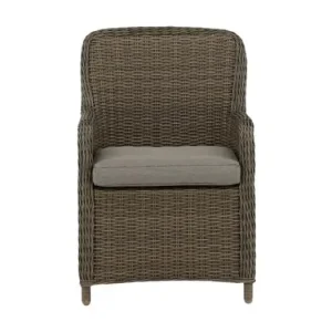 Wembley tuinstoel met armleuningen incl. kussen natuur beige.