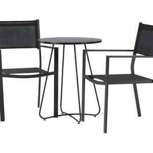 Bacong tuinmeubelset tafel, 2 stoelen?zwart.