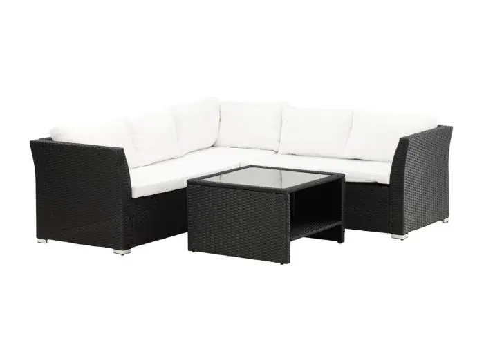 Haiti loungeset 2 delen wit,zwart.