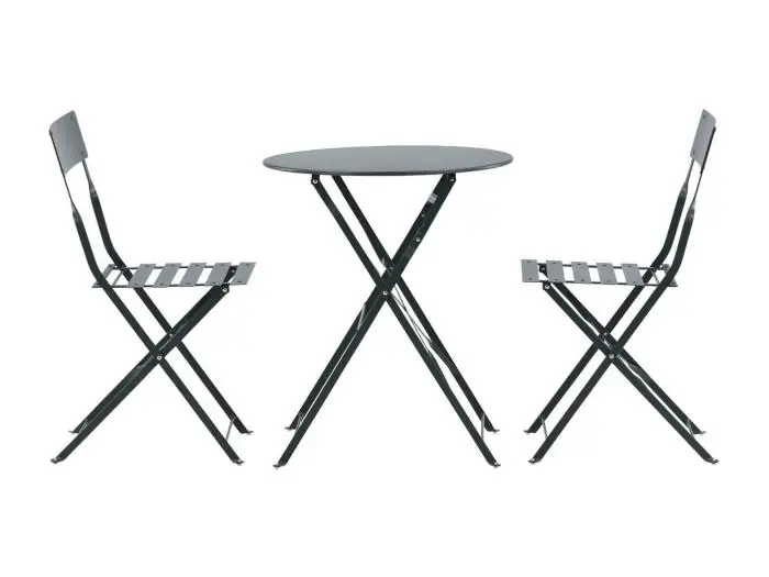 Marseille tuinmeubelset tafel, 2 stoelen?donkergrijs.