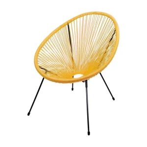 Ronde tuinstoel in gele hars 56x88x72 cm