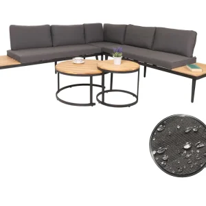 Tuinset MCW-H54c,lichtbruin, kussens donkergrijs