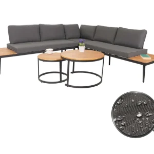 Tuinset MCW-H54c,bruin, kussens donkergrijs