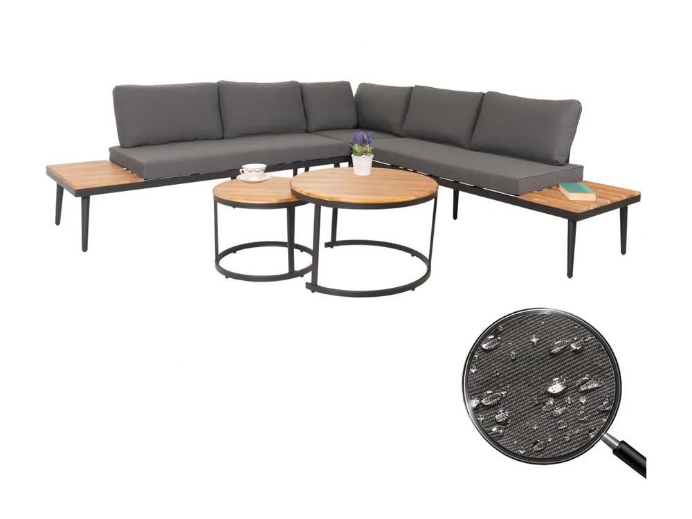 Tuinset MCW-H54c,bruin, kussens donkergrijs