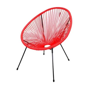 Ronde tuinstoel van rode hars 56x88x72 cm