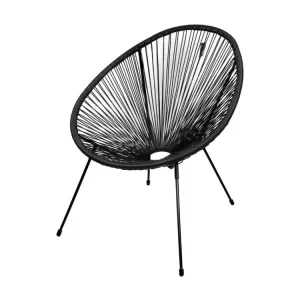 Ronde tuinstoel in zwart gekleurde hars 56x88x72 cm