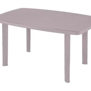 Buitentafel in taupekleur van PVC - Afmetingen 140x90 cm