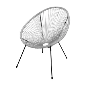 Ronde tuinstoel van grijze kunsthars 56x88x72 cm