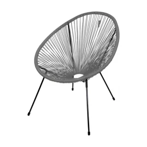 Ronde tuinstoel van donkergrijze hars 56x88x72 cm