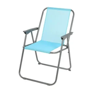 Opvouwbare tuinstoel van turquoise blauwe stof - Afmetingen 53x55x75 cm