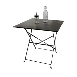 Vierkante opklapbare tuintafel ?C 70x70x70 cm ?C Grijs metaal ?C Praktisch en duurzaam