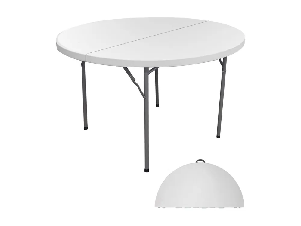Opvouwbare witte PVC buitentafel - Diameter 122 cm
