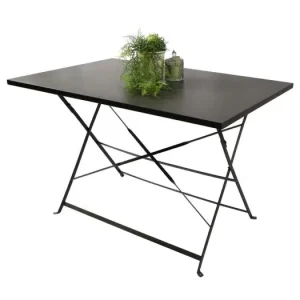 Opvouwbare rechthoekige tuintafel - 110x70x70 cm - Grijs metaal - Praktisch en duurzaam