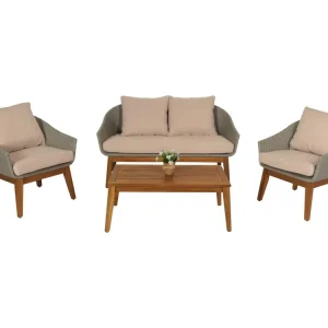 Tuinset MCW-N37,grijs, kussens beige