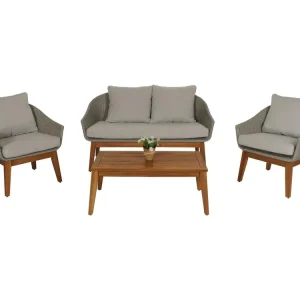 Tuinset MCW-N37,grijs, kussens lichtgrijs