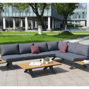 Tuinset MCW-M62,antraciet frame, donkergrijze bekleding