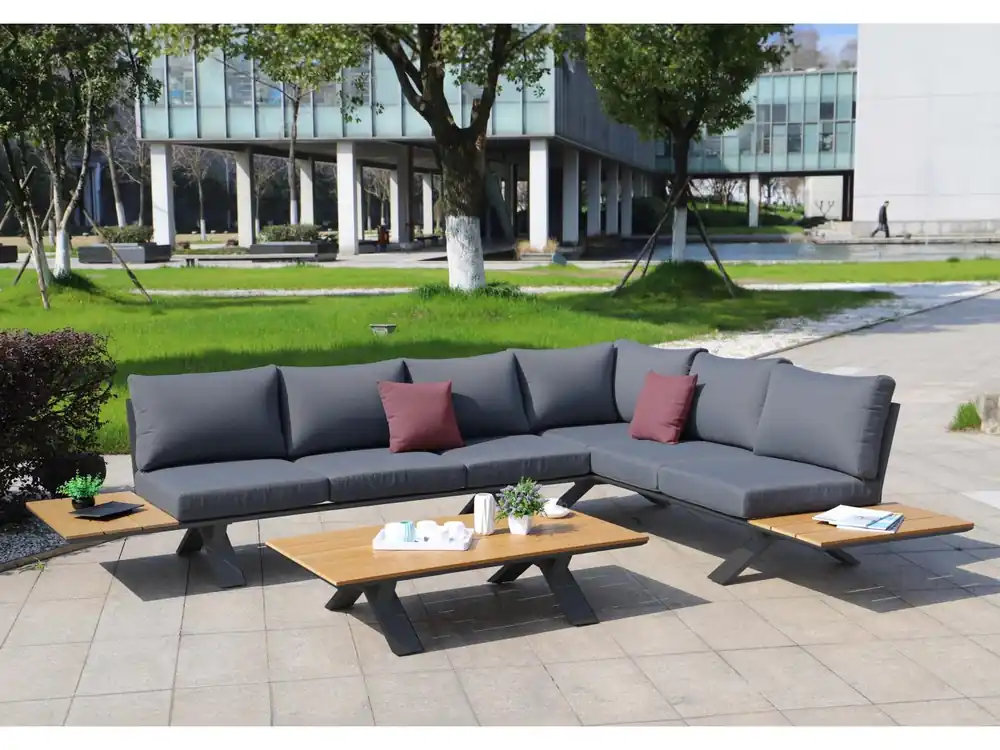 Tuinset MCW-M62,antraciet frame, donkergrijze bekleding