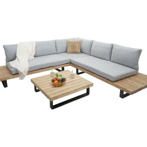 Tuinset MCW-H54 (set van 2),lichtbruin, bekleding lichtgrijs