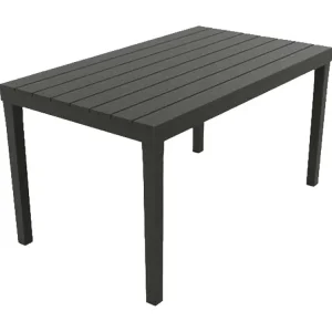 Vasto buitentafel, Rechthoekige eettafel, Multifunctionele tuintafel voor binnen en buiten, 100% Made in Italy, 138x78h72 cm, Antraciet