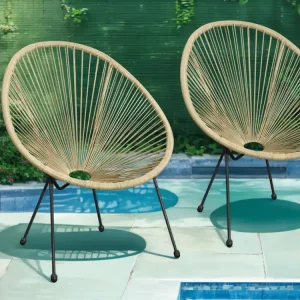 Set van 2 Beige Tuinstoelen ACAPULCO - Tijdloos Design van Robuust Staal