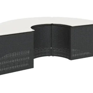 Jean-Fran?ois-PaulVoetensteun met kussen poly rattan zwart