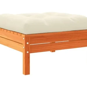 SparksTuinvoetenbank met kussen massief grenenhout wasbruin