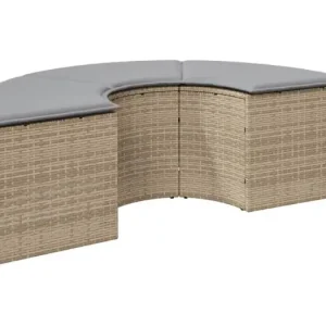 Jean-Fran?ois-PaulTuinvoetenbank met kussen poly rattan beige