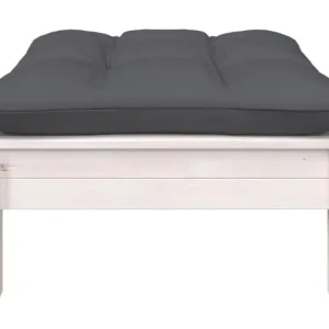 SparksTuinvoetenbank met antracietkleurig kussen grenenhout wit
