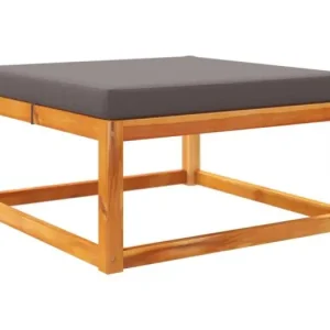 Blue MoundTuinvoetenbank met kussen 65x65x29 massief acaciahout