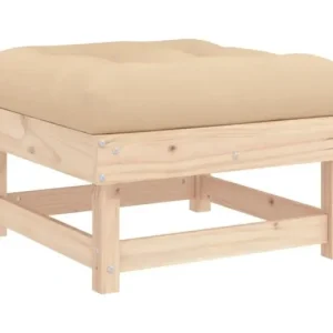 TiborTuinvoetenbank met kussen massief grenenhout