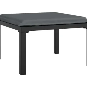 TorjunVoetenbankje met kussen poly rattan zwart en grijs