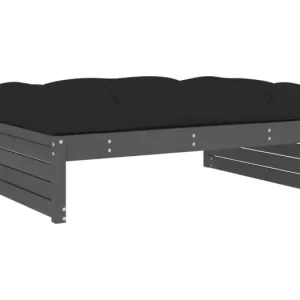 Anne-CamilleTuinvoetenbank 120x80 cm massief grenenhout grijs