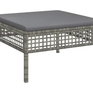 Karlee JoyTuinvoetenbank met kussen poly rattan grijs