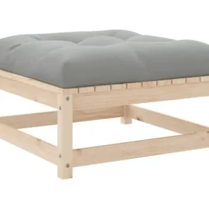 Garden Furniture -Tuinvoetenbank met kussen massief grenenhout