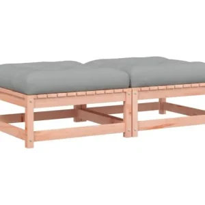 Garden Furniture -Tuinvoetenbank met kussen massief douglashout