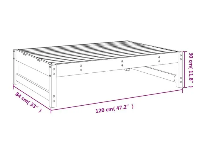 RomarTuinvoetenbank 120x80 cm massief douglashout
