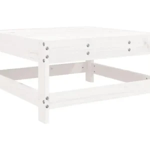 LinterTuinvoetenbank massief grenenhout wit