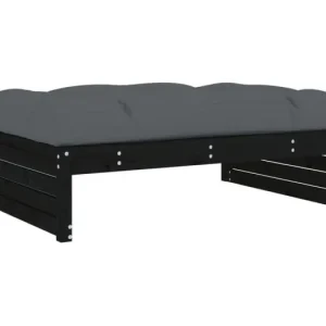 Anne-CamilleTuinvoetenbank 120x80 cm massief grenenhout zwart