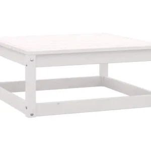 KoenTuinvoetenbank met kussen massief grenenhout wit