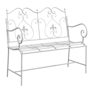 Witte tuinbank 104 x 54 x 93 cm Staal