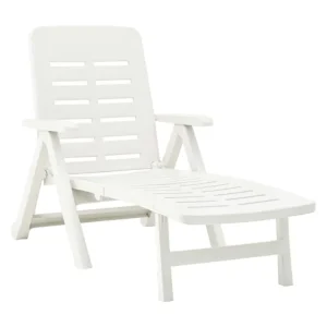 Witte plastic opvouwbare loungestoel